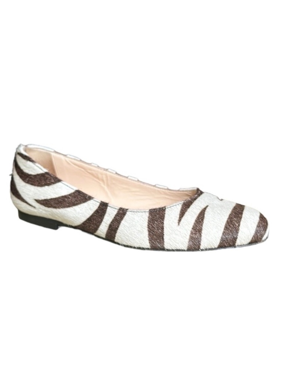 Marina Rinaldi Cassiano Zebra Print Pony Hair Flat Shoes size EU 40 US 10